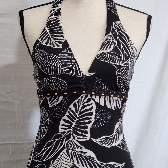 Jodi Kristopher Black & Cream Halter Dress S NWT - Picture 4 of 9